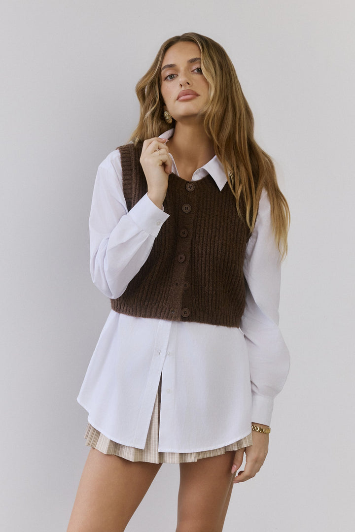 Tamara | Women’s knit vest with button-front design