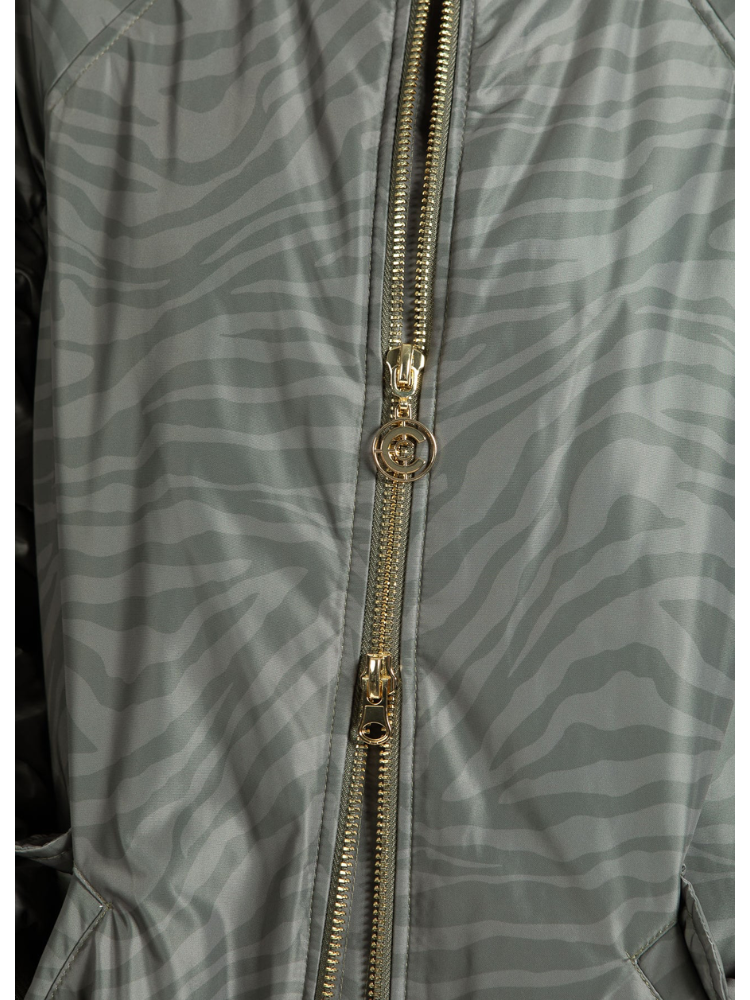 Alicia | Women’s long zebra print bomber jacket