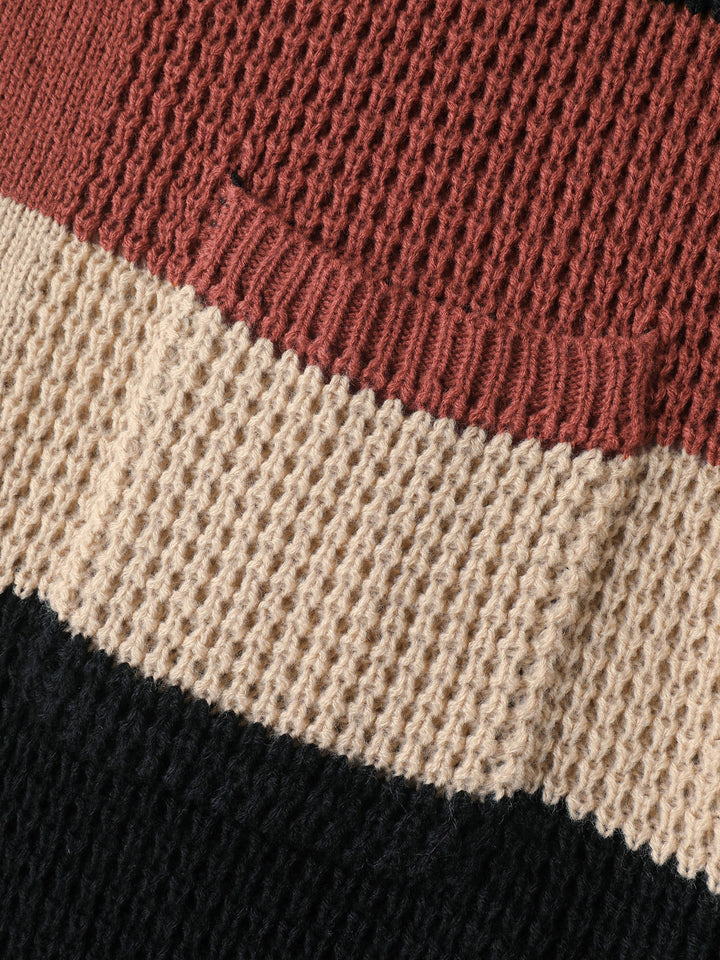 Melody | Women’s striped open-front knit cardigan with pockets