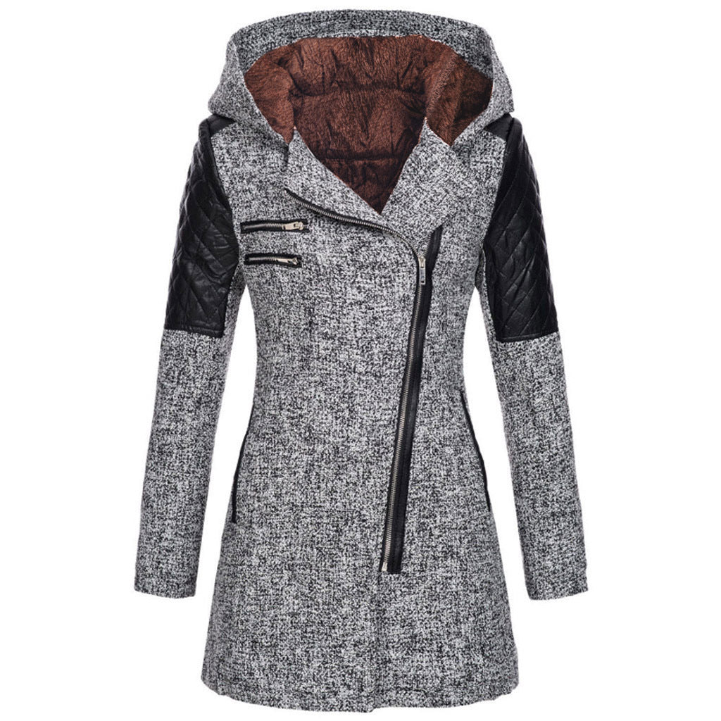 Arely | Women’s tweed & quilted hooded coat