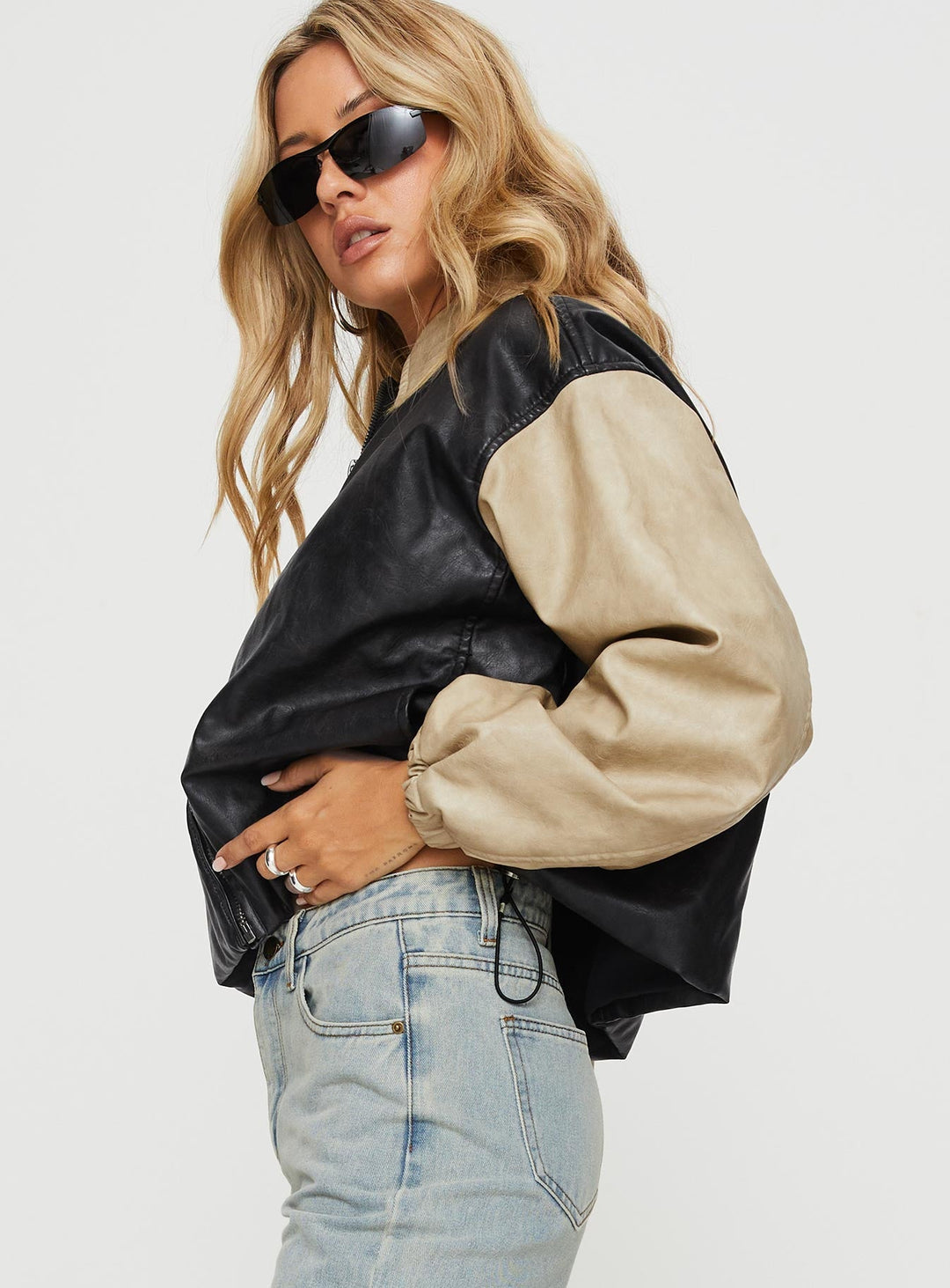 Shane | Women’s two-tone faux leather bomber jacket