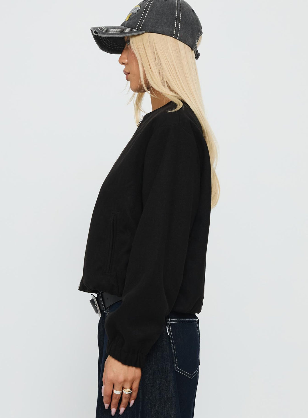 Micah | Women’s suede bomber jacket with zip closure and cuffed sleeves