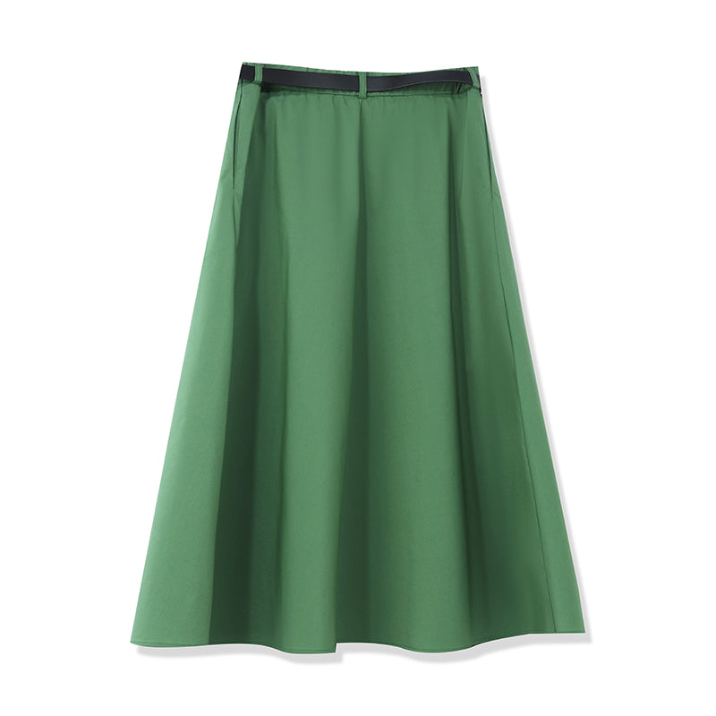 Mikaela | Women’s  A-line mid pleated skirt with belt