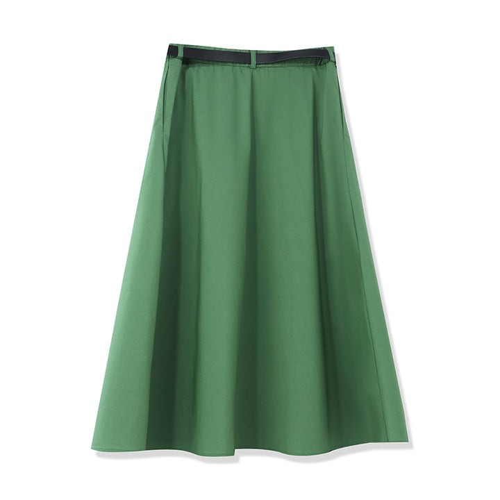 Mikaela | Women’s  A-line mid pleated skirt with belt