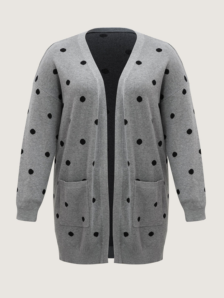 Imogen | Women’s polka dot open-front knit cardigan