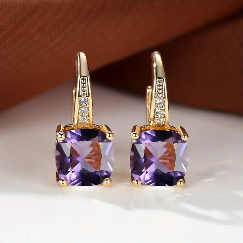 Misty | Women’s drop earrings with gem stone and crystal accents