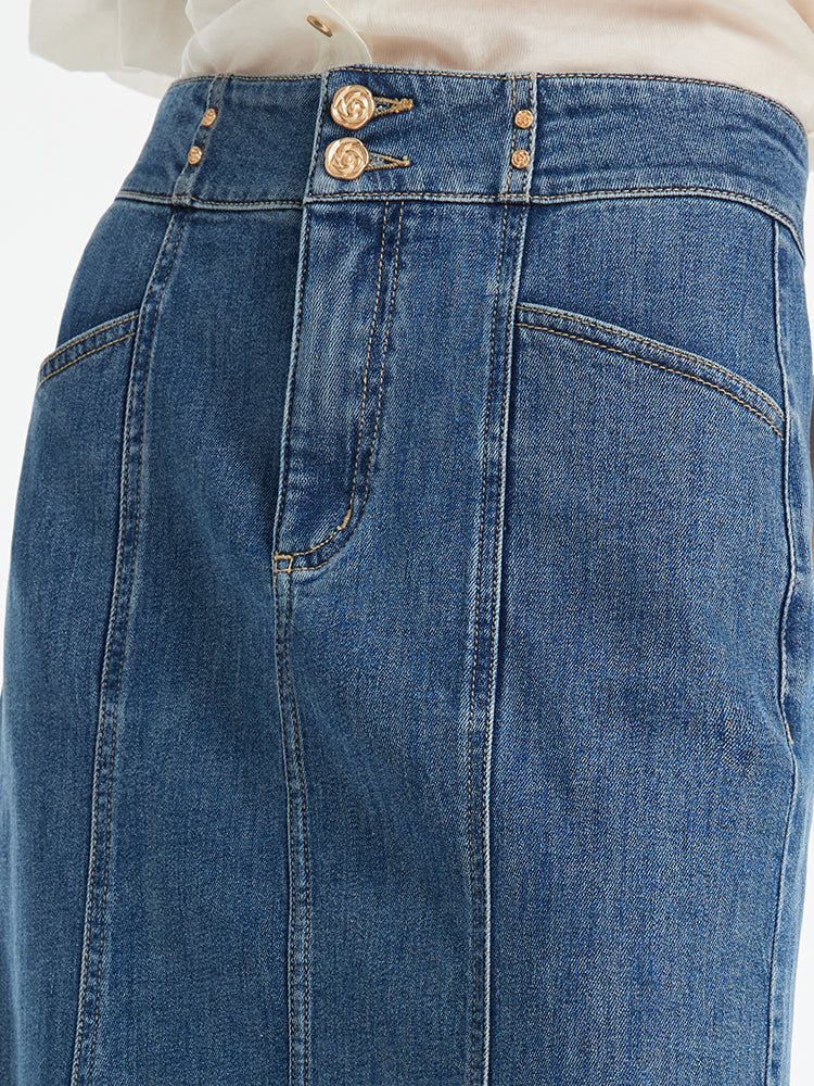 Paloma | Women’s high-waisted denim mermaid skirt