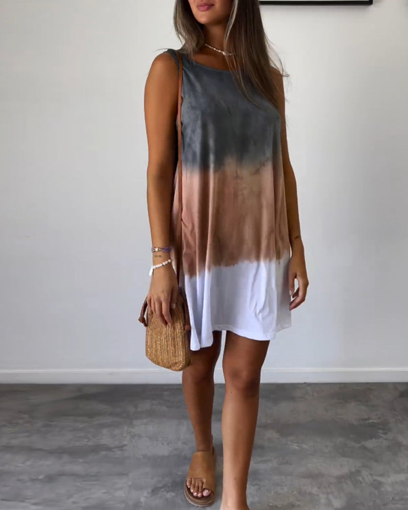 Lainey | Gradient tie-dye print mini dress