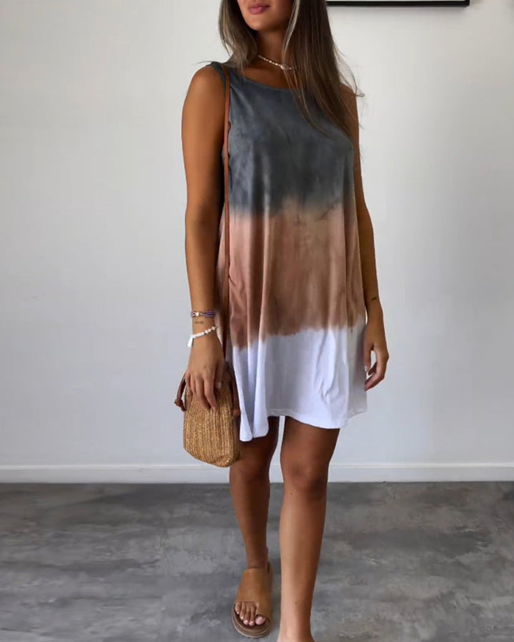 Lainey | Gradient tie-dye print mini dress