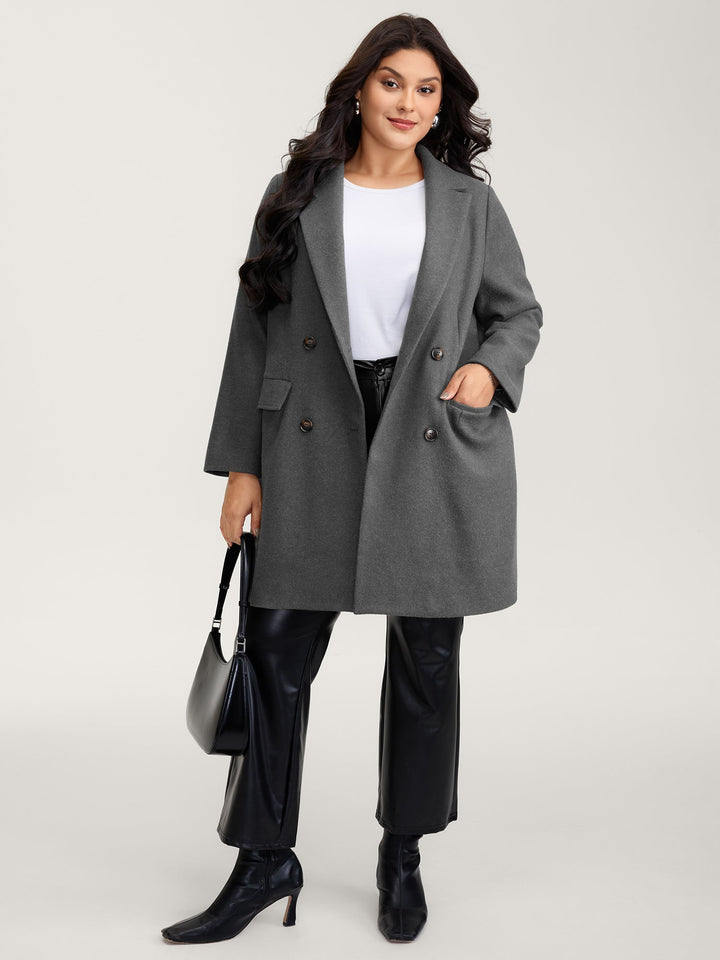 Kaia | Women's double-breasted suit collar buttons pockets coat