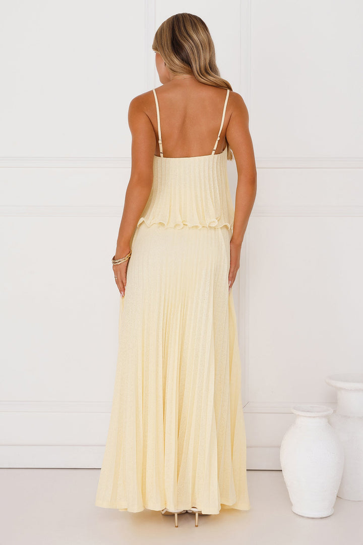 Analisa | Women’s pleated maxi skirt with flowy silhouette