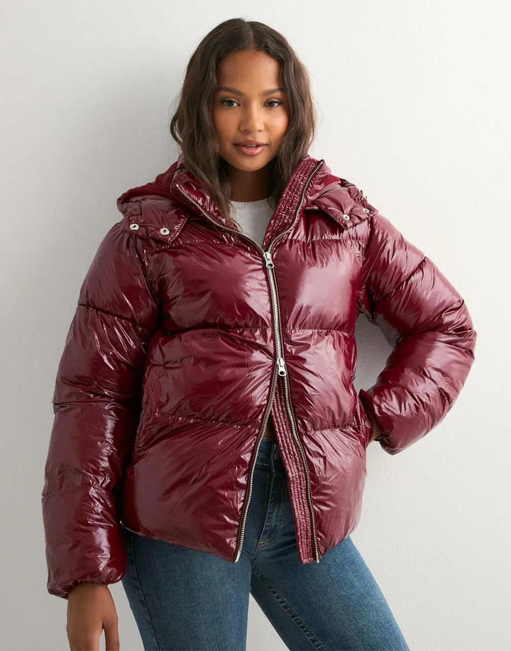 Ava | Women’s glossy hooded puffer jacket