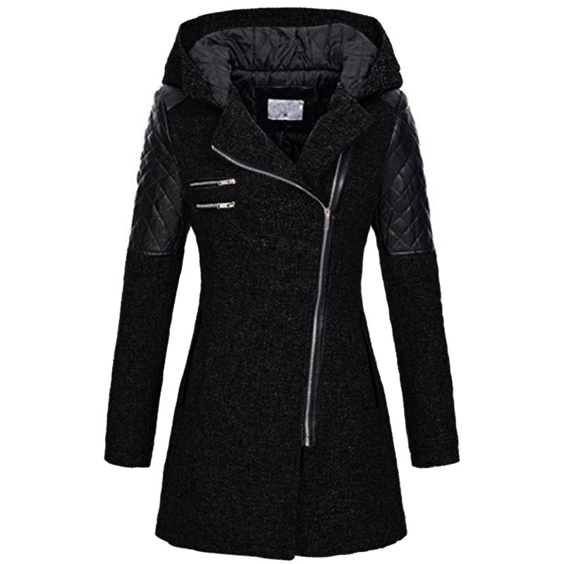 Arely | Women’s tweed & quilted hooded coat