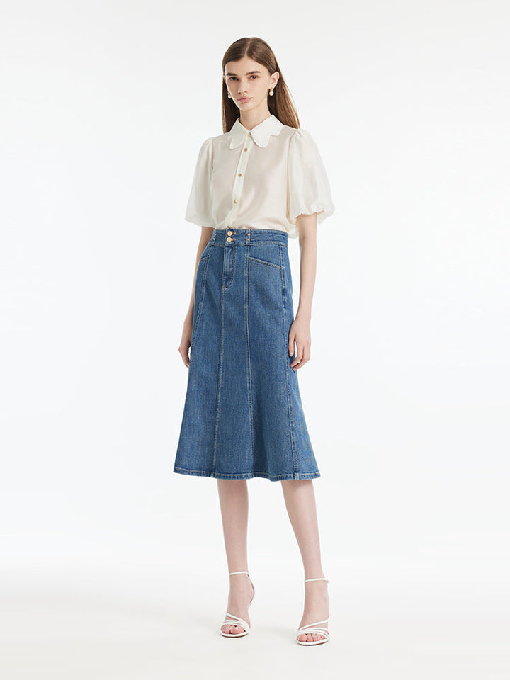 Paloma | Women’s high-waisted denim mermaid skirt