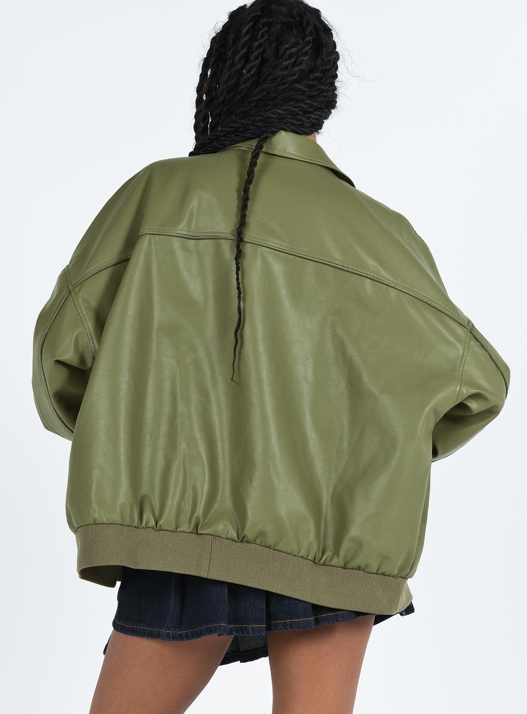 Claritty | Women’s faux leather oversized bomber jacket