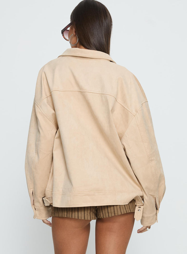 Juliee | Women’s oversized  faux suede zip-up bomber jacket