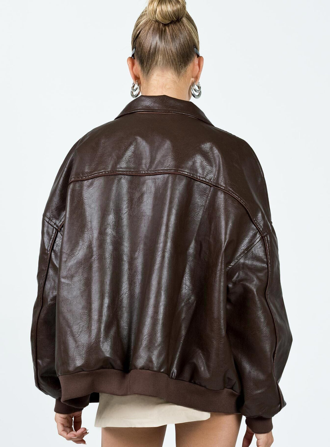Margie | Women's oversized faux leather bomber jacket