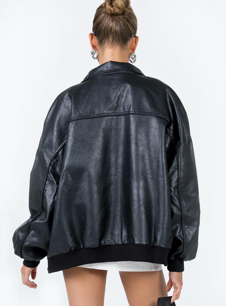 Camilla | Women's oversized faux leather bomber jacket