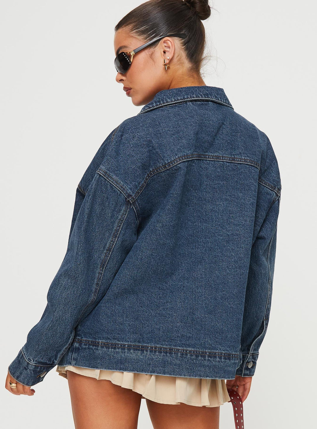 Diane | Women’s oversized denim bomber jacket with zip-up front