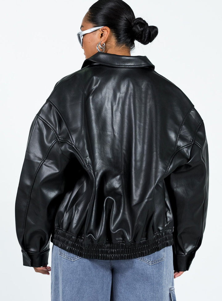 Caroline | Women’s oversized faux leather bomber jacket