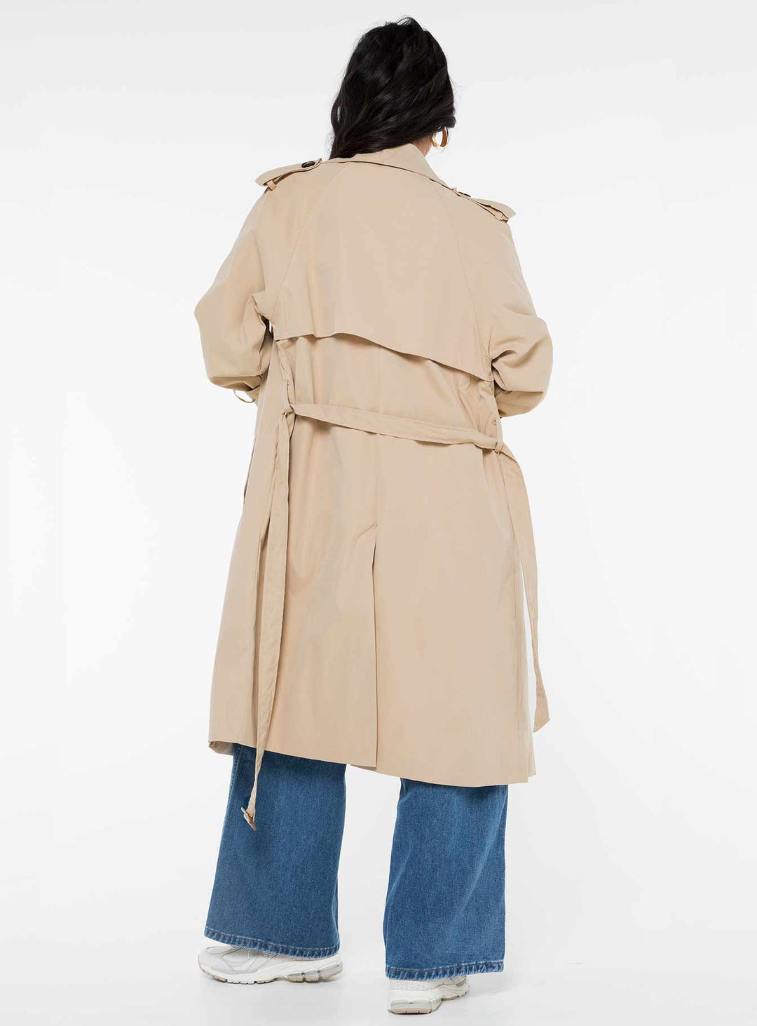 Carla | Women’s belted trench coat with lapel collar