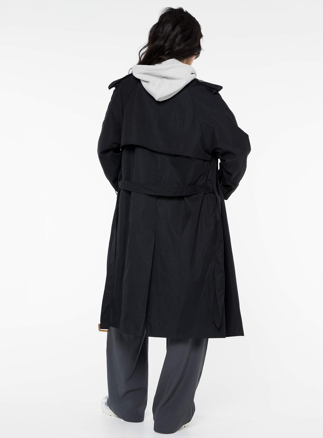 Audrey | Women’s oversized trench coat with lapel collar and waist tie