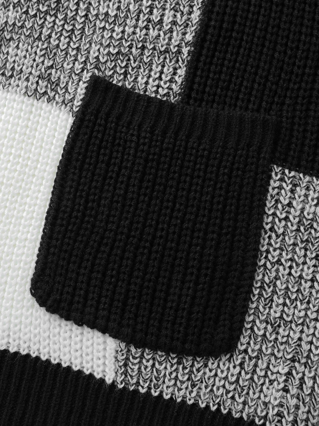 Alina | Women’s color block open-front knit cardigan with patch pockets