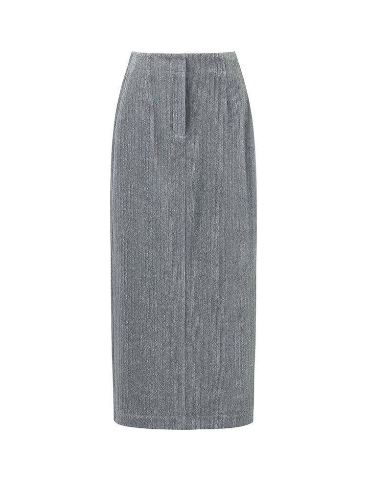 Antonella | Women's stretch back slit knitted midi skirt