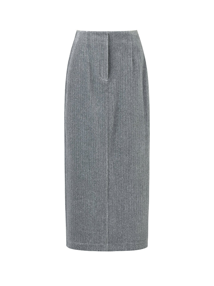 Antonella | Women's stretch back slit knitted midi skirt