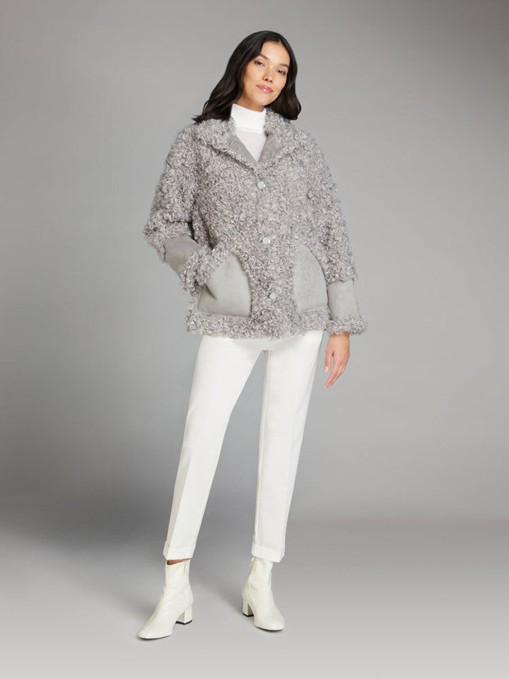 Alissa | Women’s curly faux shearling jacket