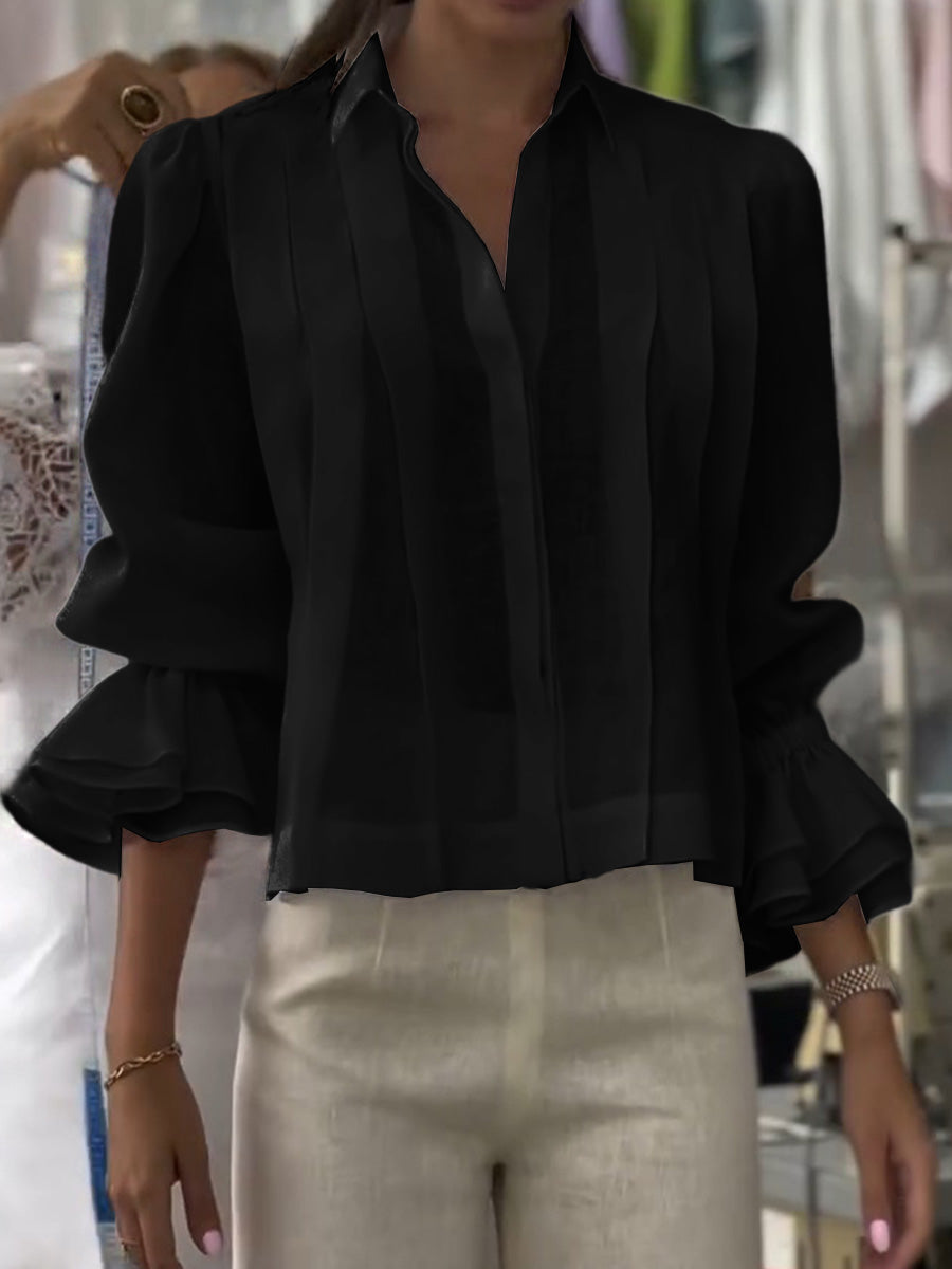 Annalise | Lapel long sleeve cardigan