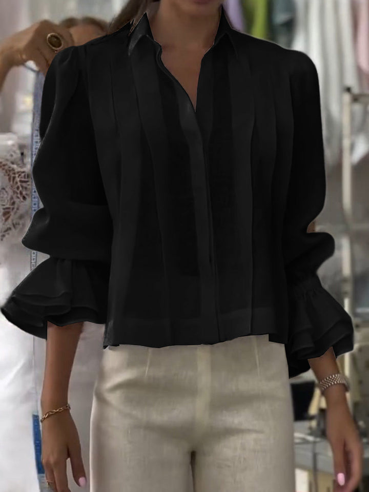 Annalise | Lapel long sleeve cardigan