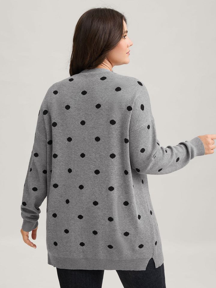 Imogen | Women’s polka dot open-front knit cardigan