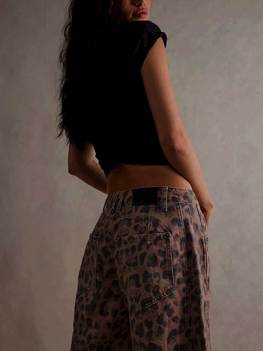 Leilani | Baggy print barrel jeans
