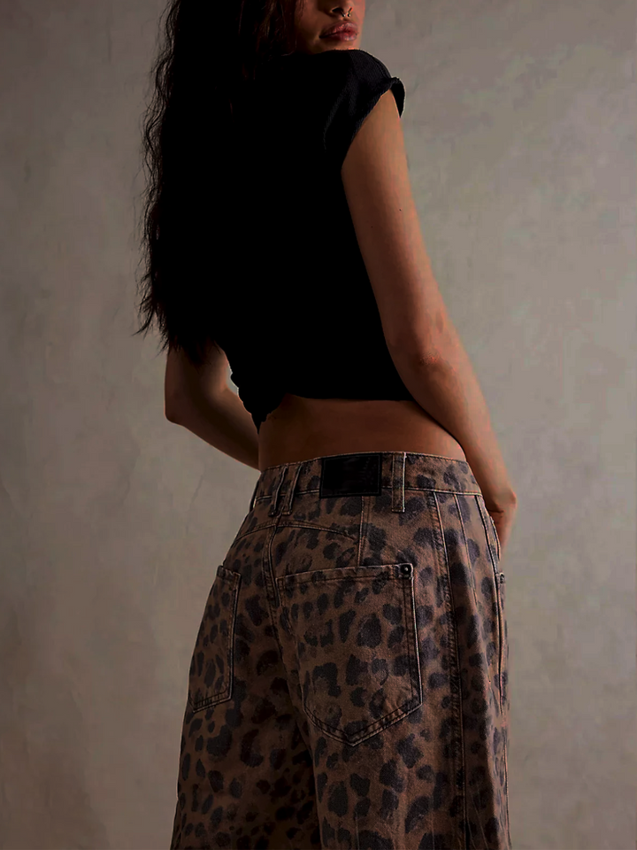 Leilani | Baggy print barrel jeans