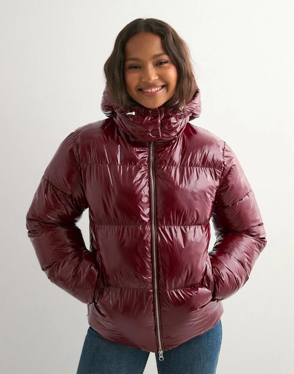 Ava | Women’s glossy hooded puffer jacket