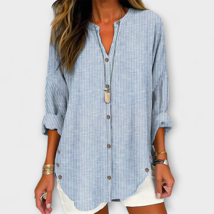 Daleyza | Comfortable striped v-neck top