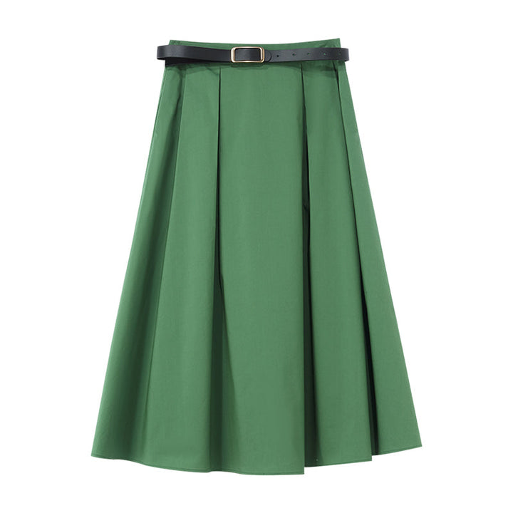 Mikaela | Women’s  A-line mid pleated skirt with belt