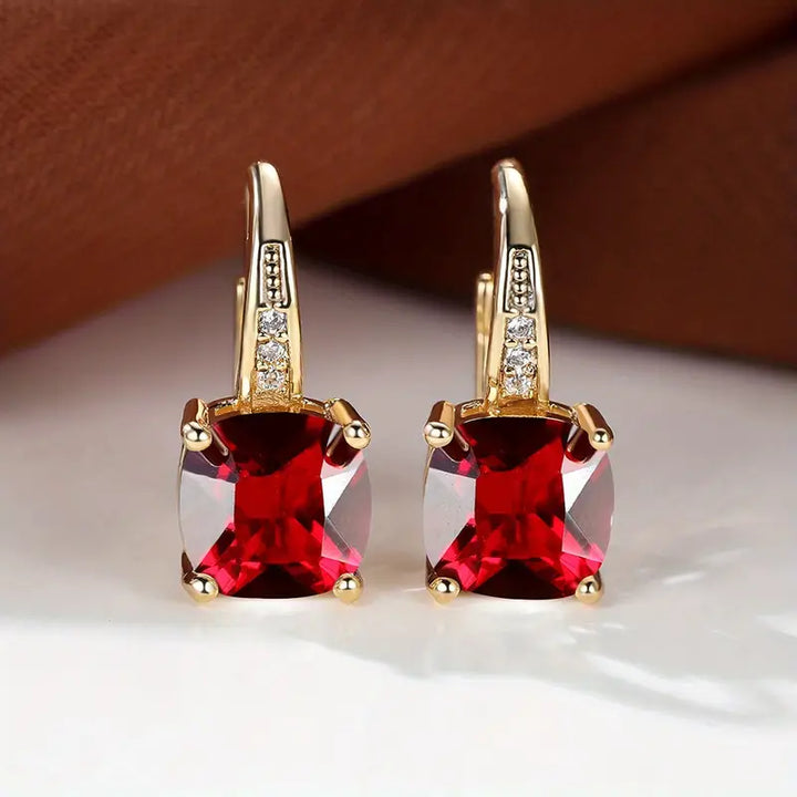 Misty | Women’s drop earrings with gem stone and crystal accents