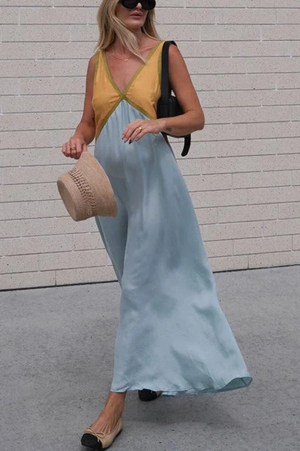 Lara | Chic v-neck color dress