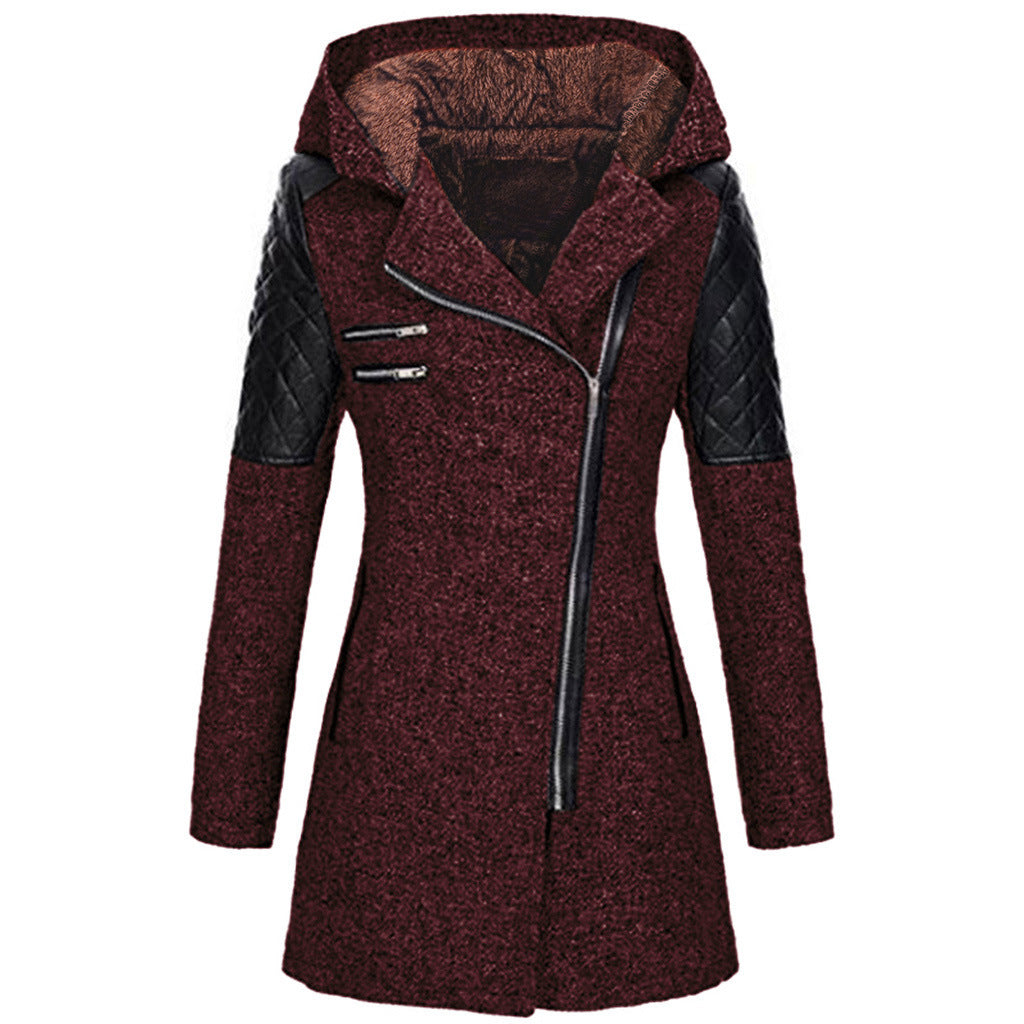 Arely | Women’s tweed & quilted hooded coat