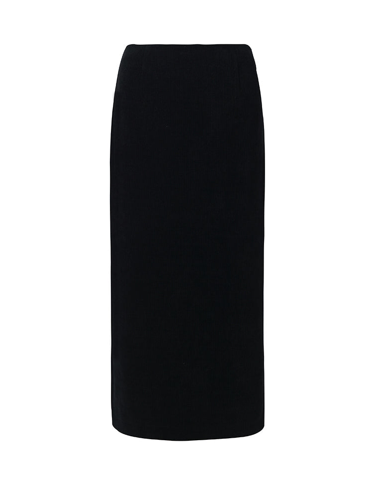 Rory | Women’s straight knitted midi skirt with slit