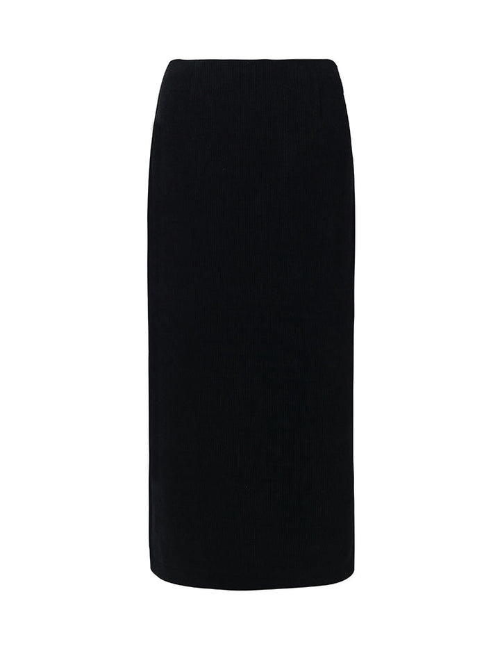 Rory | Women’s straight knitted midi skirt with slit
