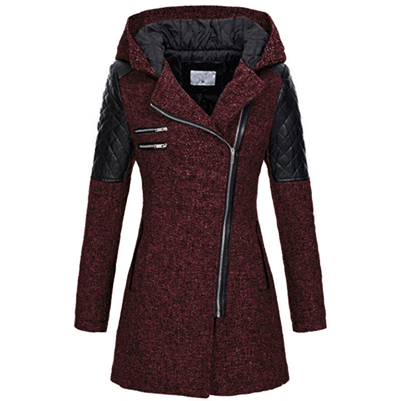 Arely | Women’s tweed & quilted hooded coat
