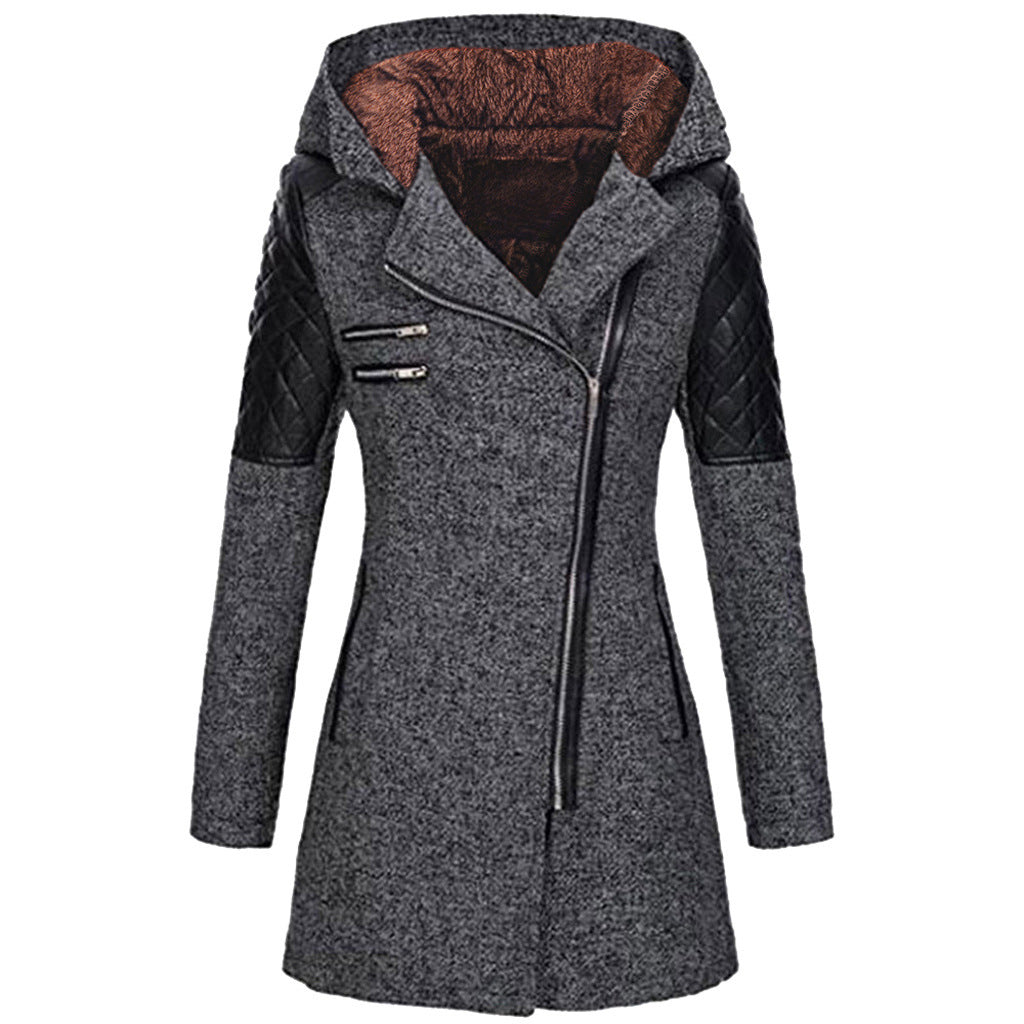 Arely | Women’s tweed & quilted hooded coat