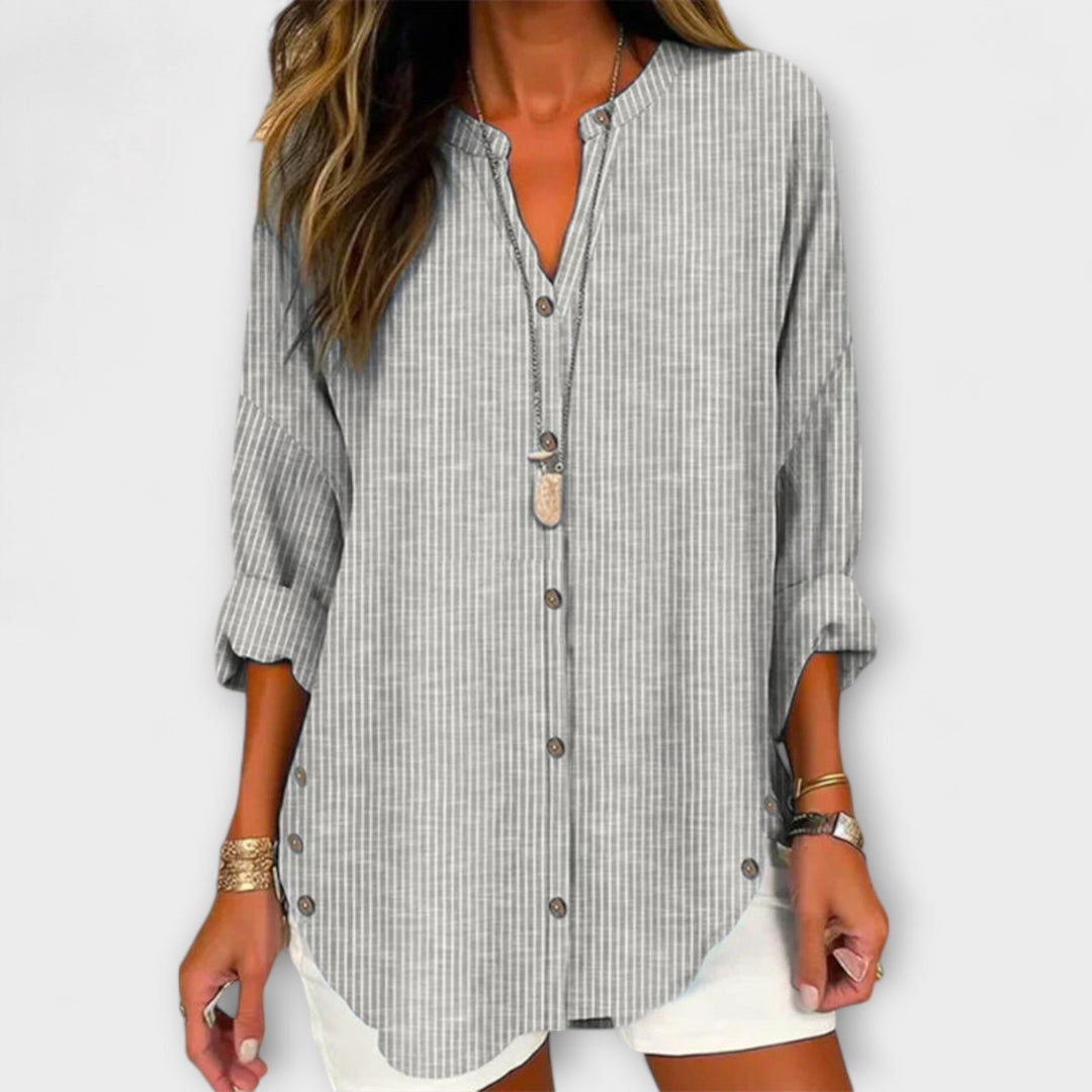 Daleyza | Comfortable striped v-neck top