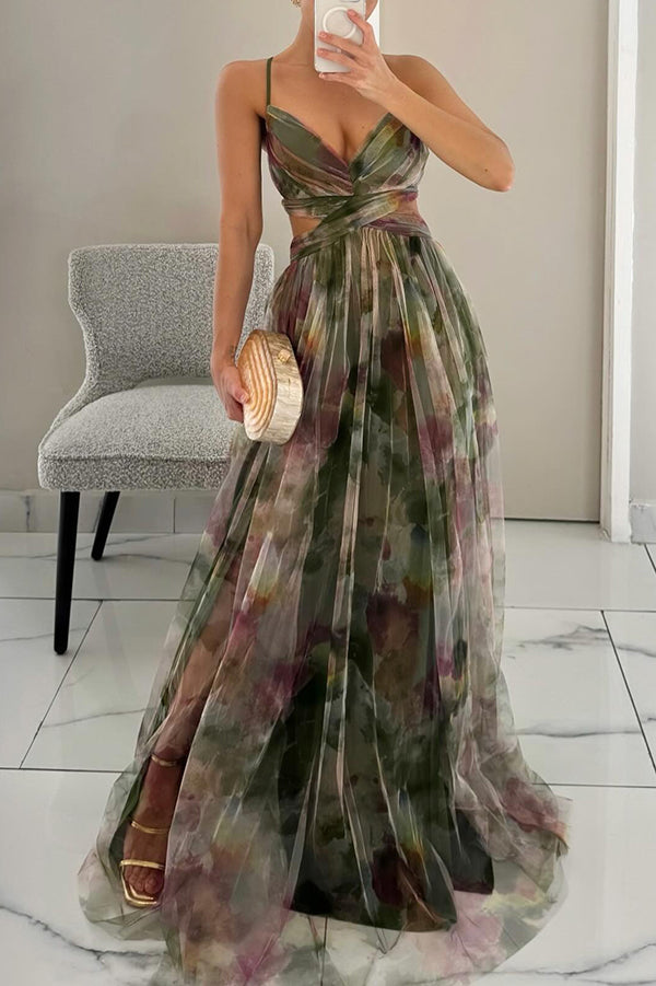 Yen | Women’s floral maxi dress with adjustable back
