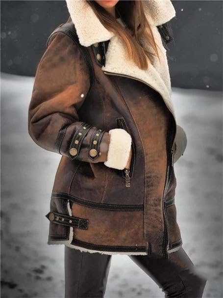 Ramona | Women’s faux shearling aviator jacket