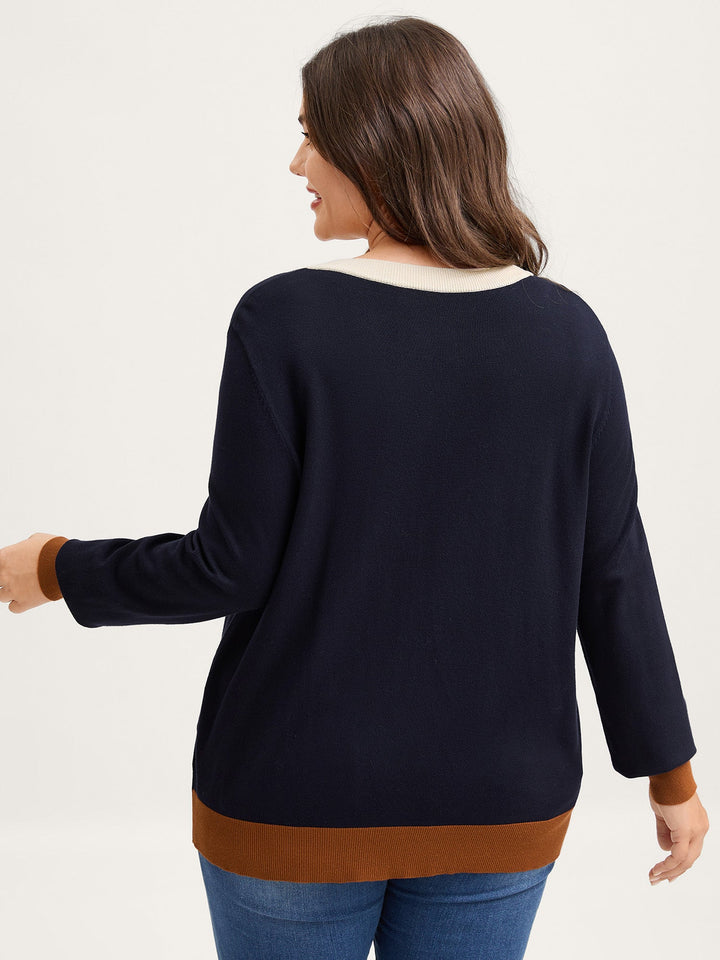 Lucia | Women’s button-front contrast trim knit cardigan