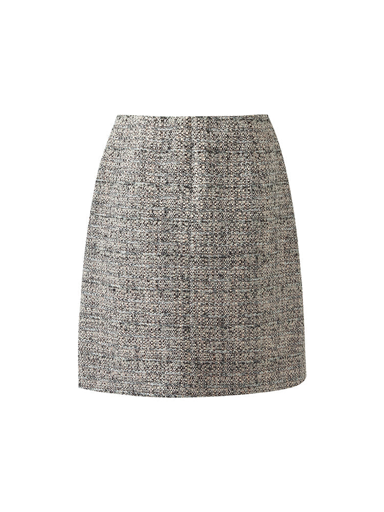 Kehlani | Women's wool blend tweed A-line mini skirt